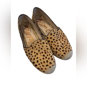 SAM EDELMAN “KESIA” LEATHER UPPER LEOPARD ESPADRILLE. Size: 6.5
